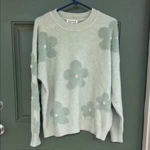 Nanette - retro floral pearl sweater